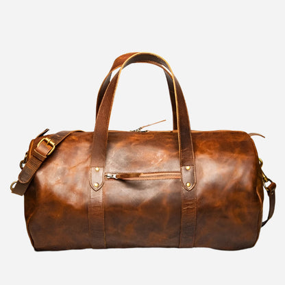 Gym Brown Leather Duffle 37L Verified Leather