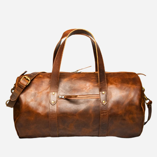 Gym Brown Leather Duffle 37L Verified Leather