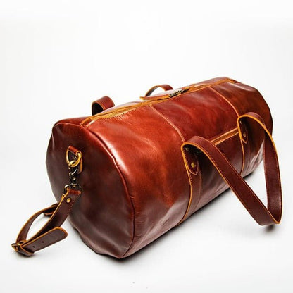 Gym Brown Leather Duffle 37L Verified Leather