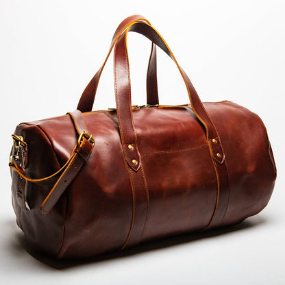 Gym Brown Leather Duffle 37L Verified Leather