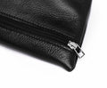 Leather Makeup Bag - Black