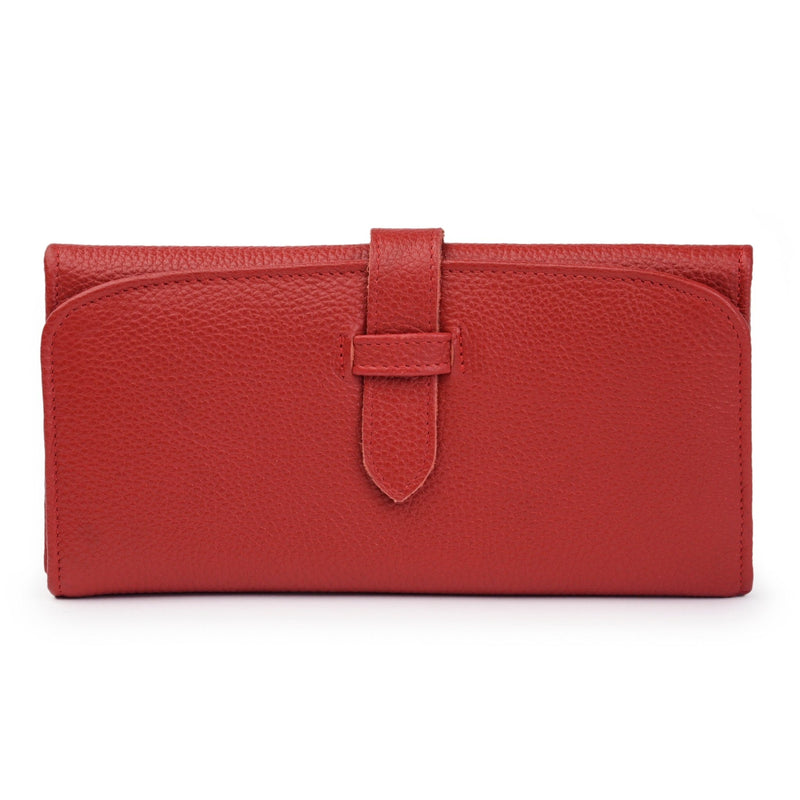 Leather Trifold Wallet - Red Verified Leather