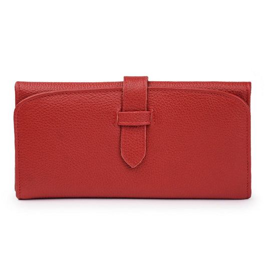 Leather Trifold Wallet - Red Verified Leather