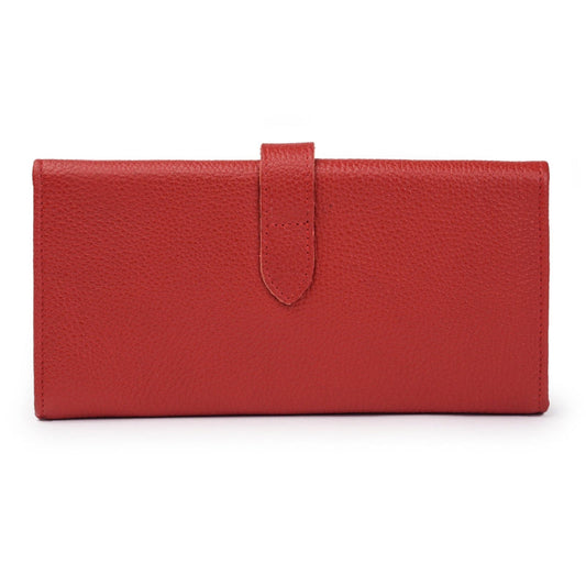 Leather Trifold Wallet - Red Verified Leather