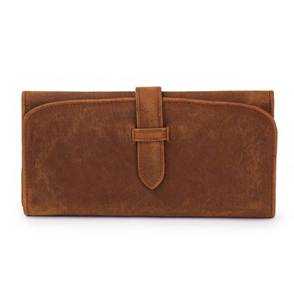 Leather Trifold Wallet - Orange Verified Leather