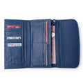 Leather Trifold Wallet - Blue