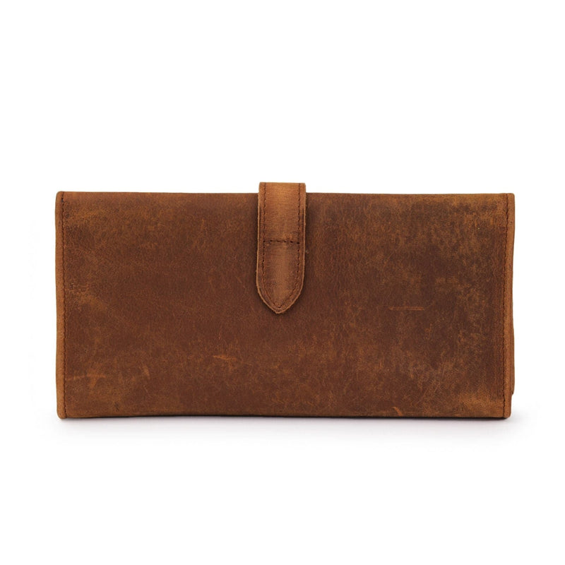 Leather Trifold Wallet - Blue Verified Leather