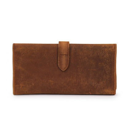 Leather Trifold Wallet - Blue Verified Leather