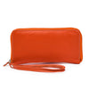 Leather Zip Around Wallet - Orange