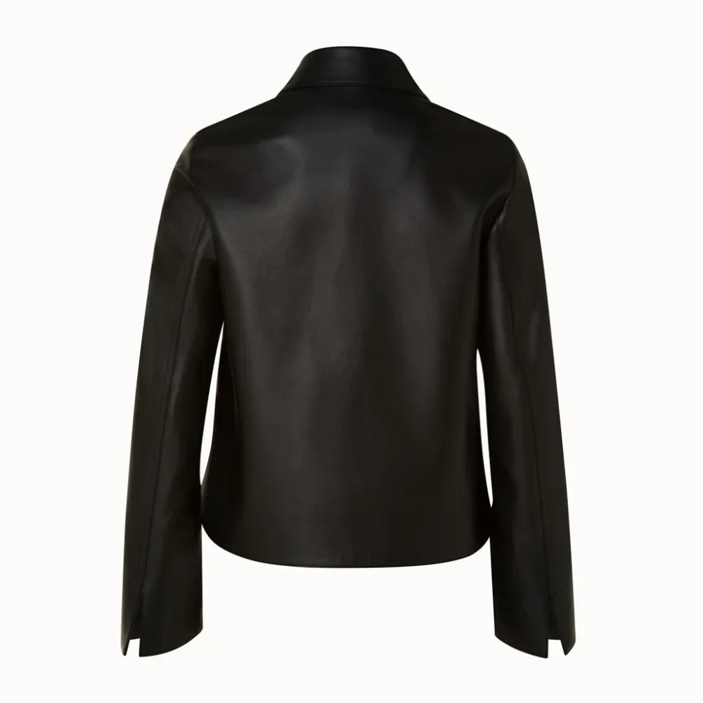 Luke Black Lambskin Leather Biker Jacket Women Verified Leather