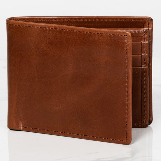 6 Cards Leather Wallet - Serena Brown Verified Leather