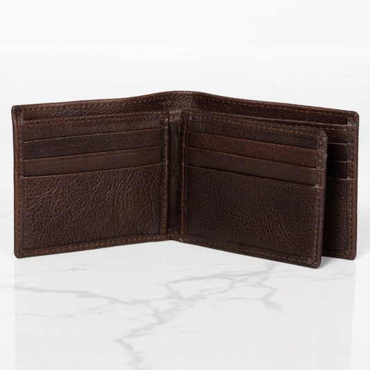 Mid-Wing Leather Wallet - Dark Brown
