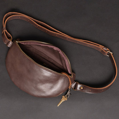 Nexus Leather Belt Bag-Antique Brown Verified Leather