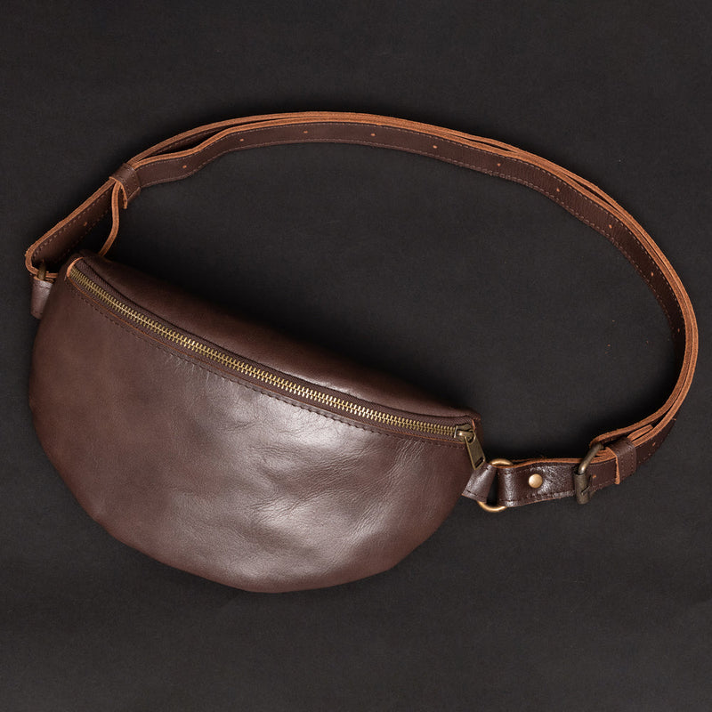 Nexus Leather Belt Bag-Saddle Brown Verified Leather