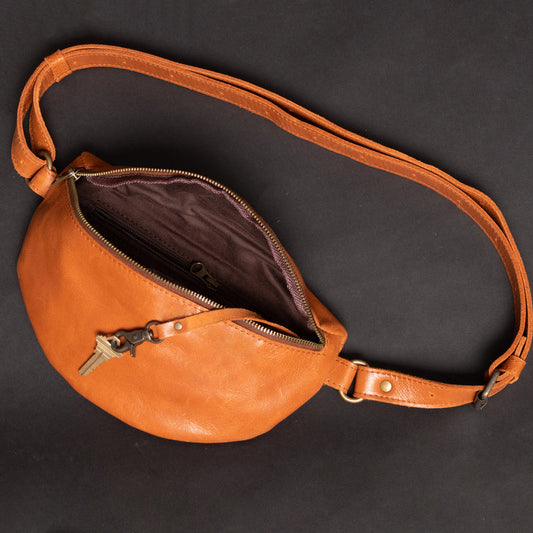 Nexus Leather Belt Bag-Hazelnut Verified Leather