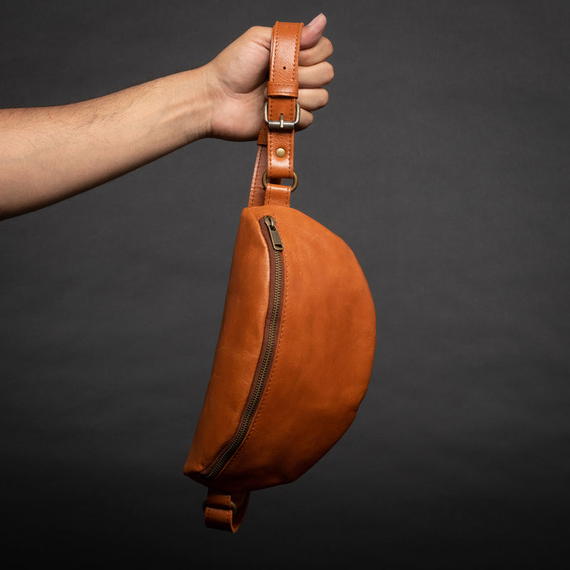 Nexus Leather Belt Bag-Saffiano Black Verified Leather
