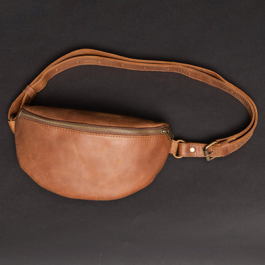 Nexus Leather Belt Bag-Saddle Brown Verified Leather