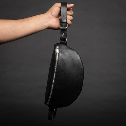 Nexus Leather Belt Bag-Saffiano Black Verified Leather