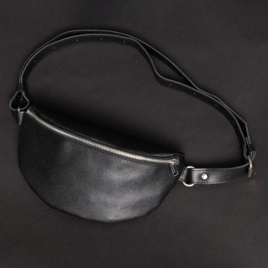 Nexus Leather Belt Bag-Saffiano Black Verified Leather