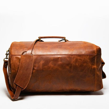 Military Brown Leather Duffle 33L Verified Leather