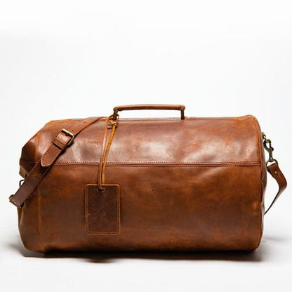 Military Brown Leather Duffle 33L Verified Leather