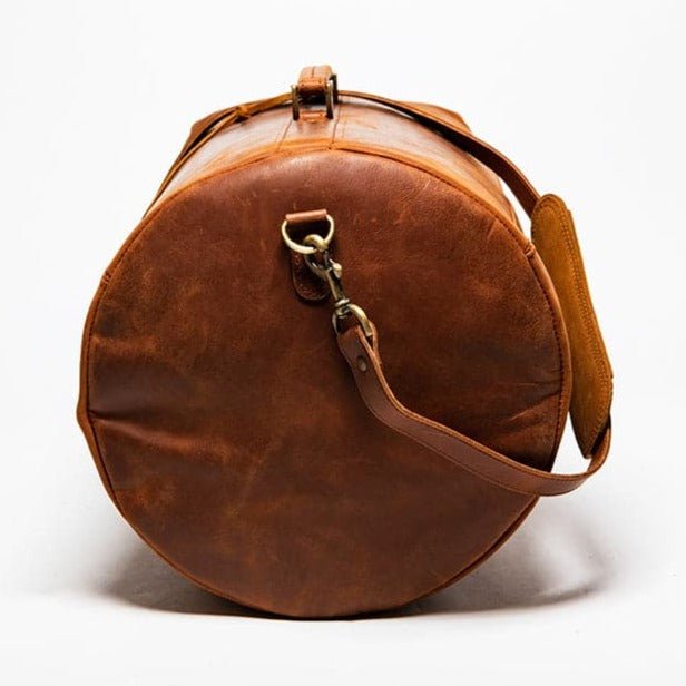 Military Brown Leather Duffle 33L Verified Leather