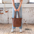 Crossbody Leather Tote - Saddle Brown