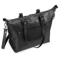 Crossbody Leather Tote - Black