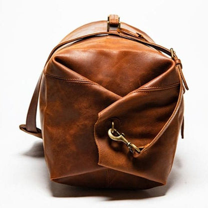 Military Brown Leather Duffle 33L Verified Leather