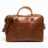 Slim Leather Briefcase 15" - Saddle Brown