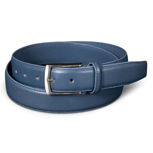 Single-Stitch Leather Belt - Blue Verified Leather