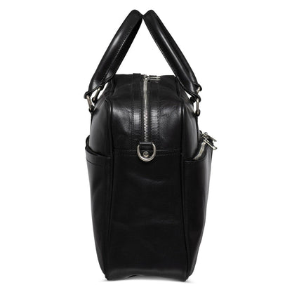 Slim Leather Briefcase 17" Antique Black Verified Leather