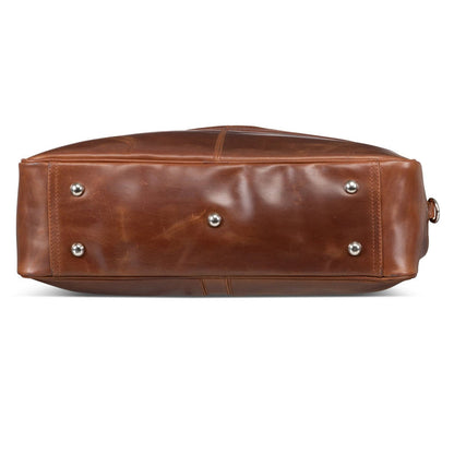 Slim Leather Briefcase 17" Antique Black Verified Leather