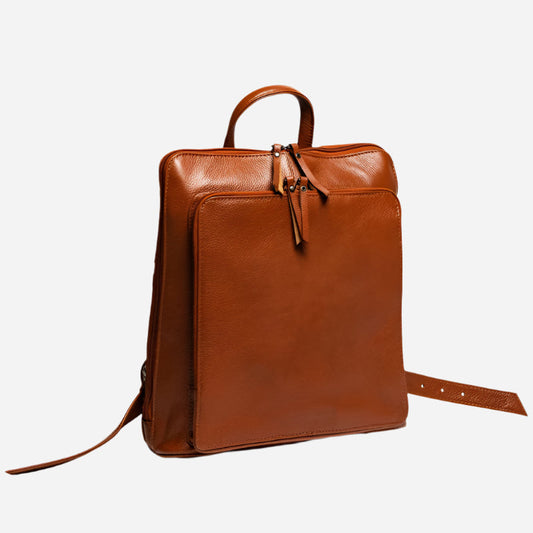 Tech Leather Backpack - Tan Verified Leather