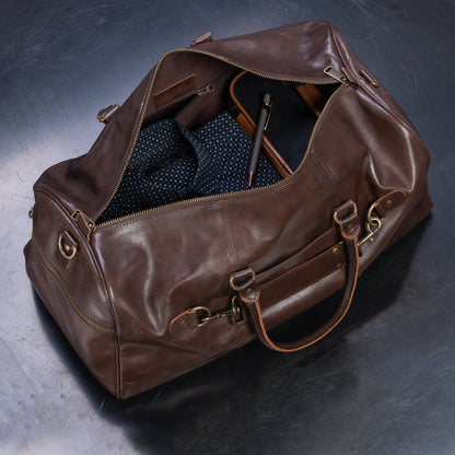 Traveler 45L Leather Duffle Verified Leather