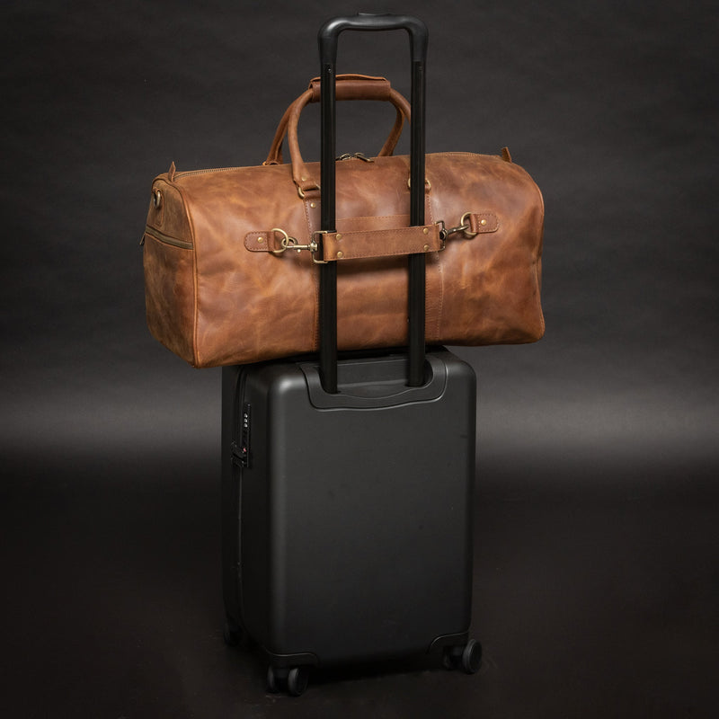 Traveler 45L Leather Duffle - Black Verified Leather