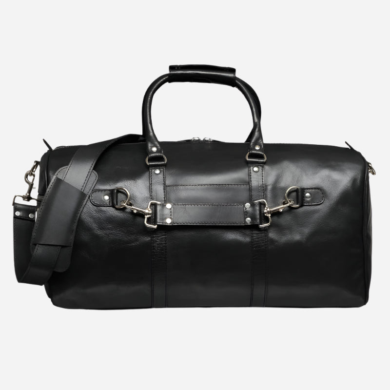 Traveler 45L Leather Duffle - Black Verified Leather