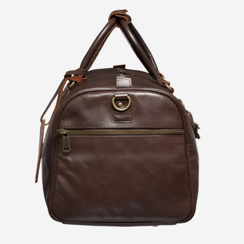 Traveler 45L Leather Duffle - Black Verified Leather