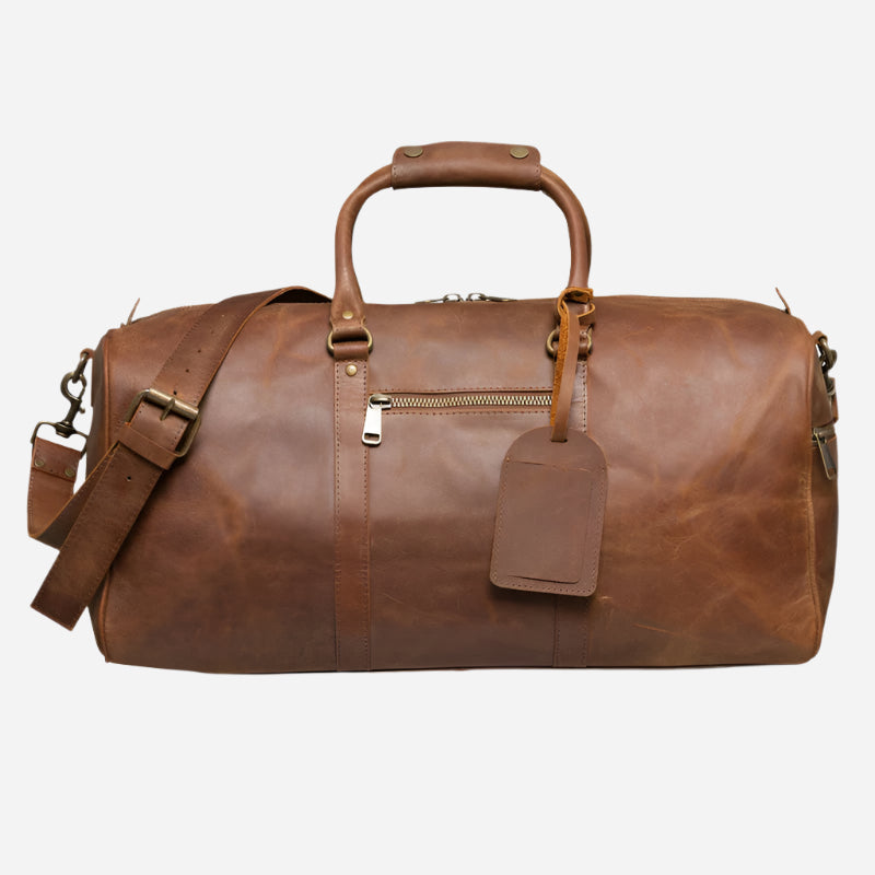 Traveler 45L Leather Duffle - Black Verified Leather