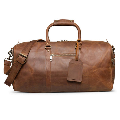 Traveler 45L Leather Duffle - Antique Brown Verified Leather