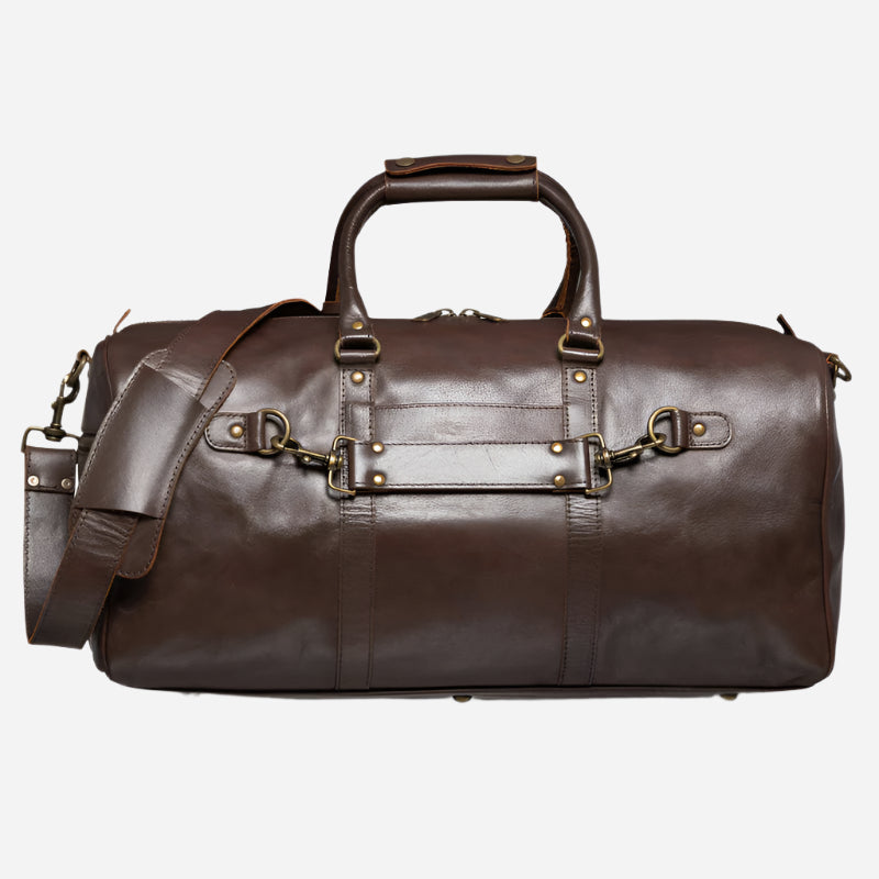 Traveler 45L Leather Duffle - Black Verified Leather