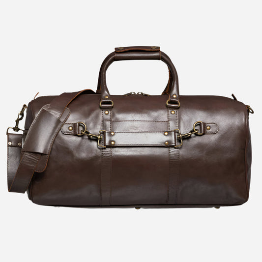 Traveler 45L Leather Duffle - Antique Brown Verified Leather