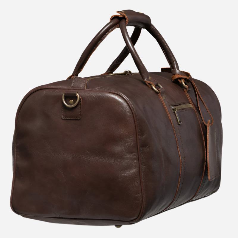 Traveler 45L Leather Duffle - Black Verified Leather