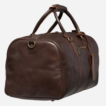 Traveler 45L Leather Duffle - Black Verified Leather