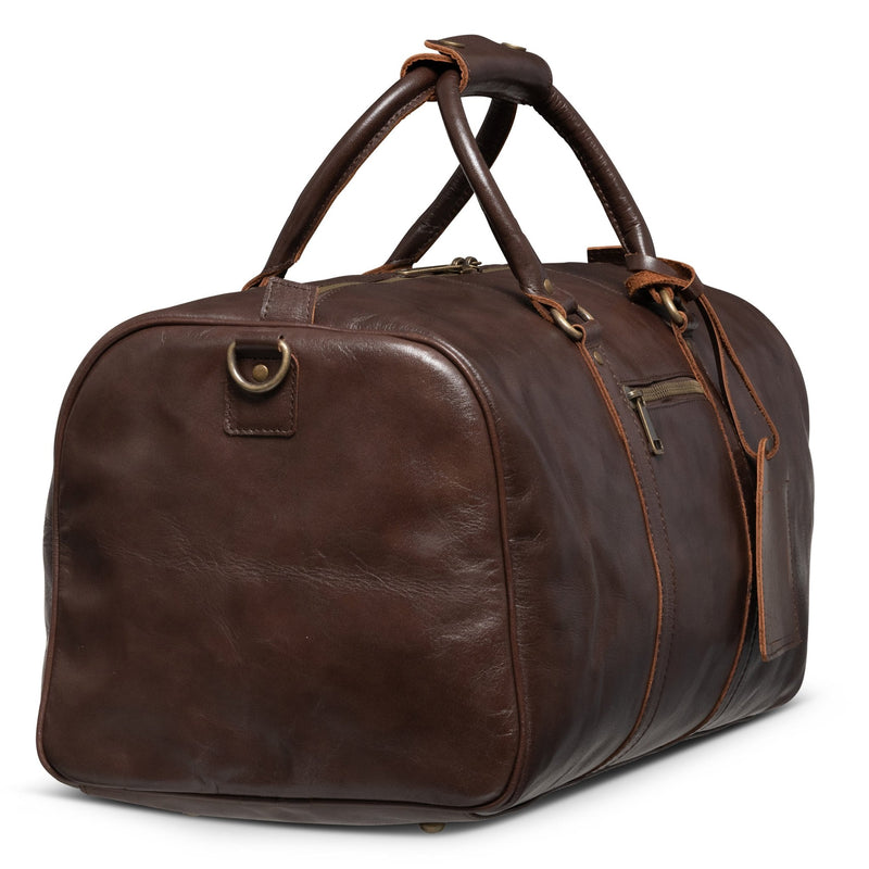 Traveler 45L Leather Duffle - Antique Brown Verified Leather