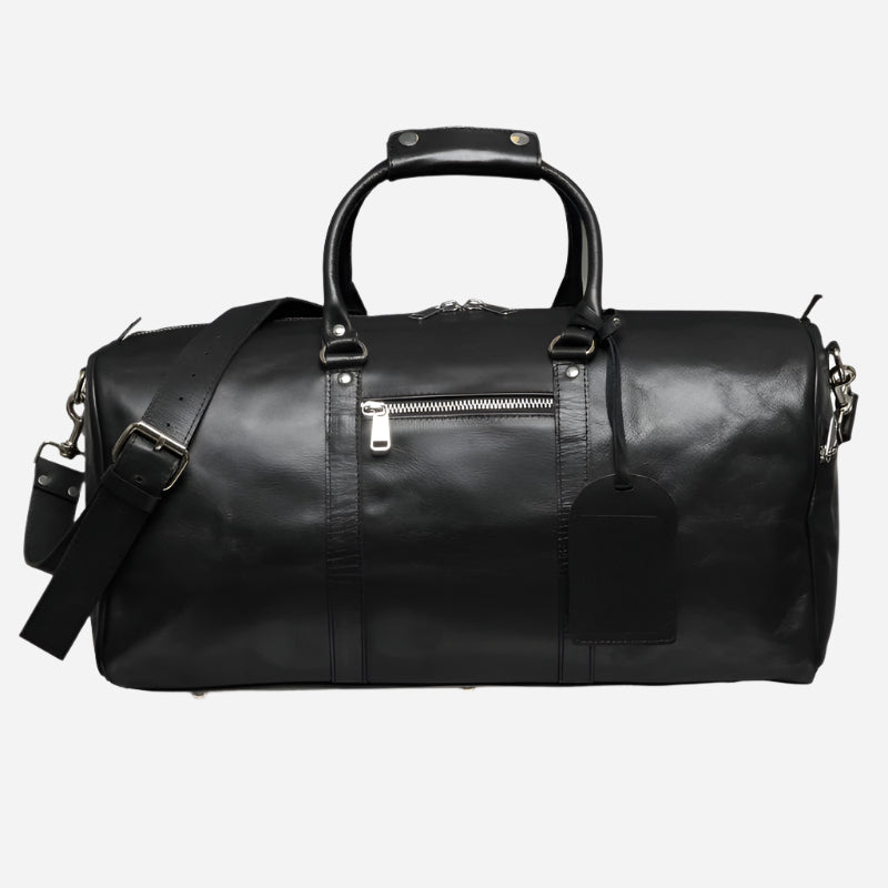 Traveler 45L Leather Duffle - Black Verified Leather