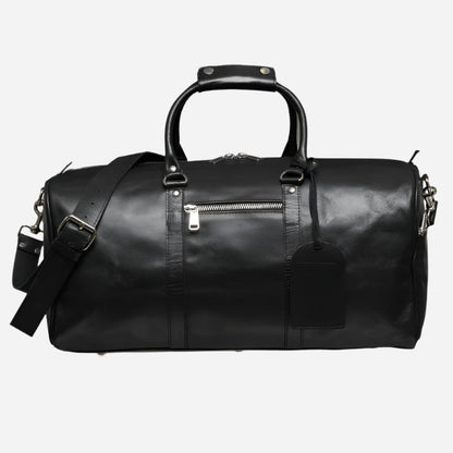 Traveler 45L Leather Duffle - Black Verified Leather