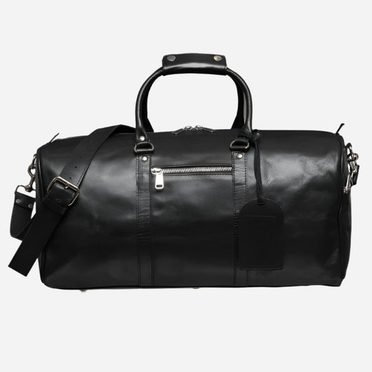 Traveler 45L Leather Duffle - Black Verified Leather