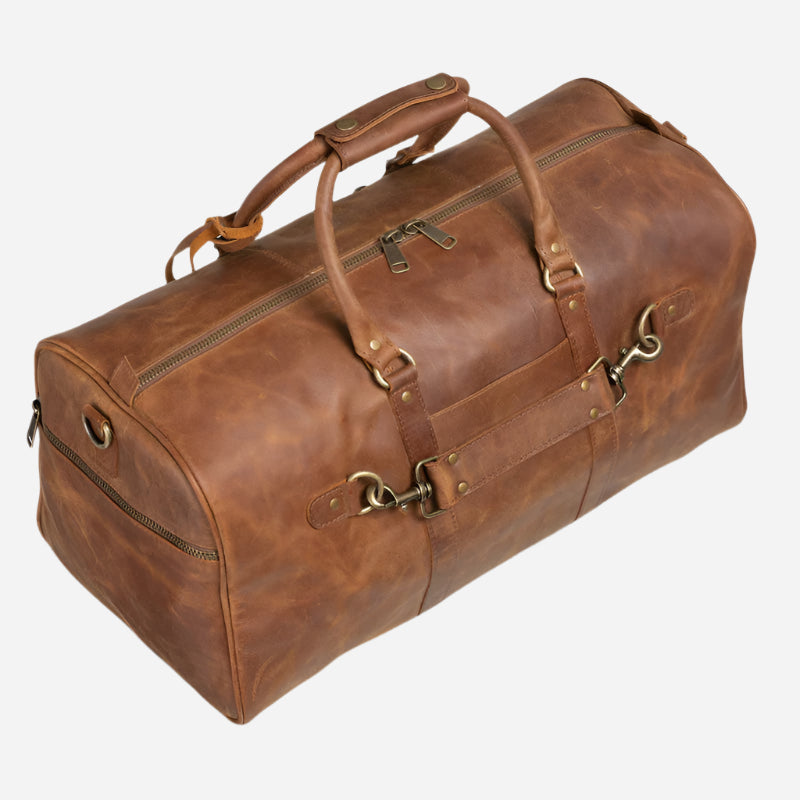 Traveler 45L Leather Duffle - Black Verified Leather