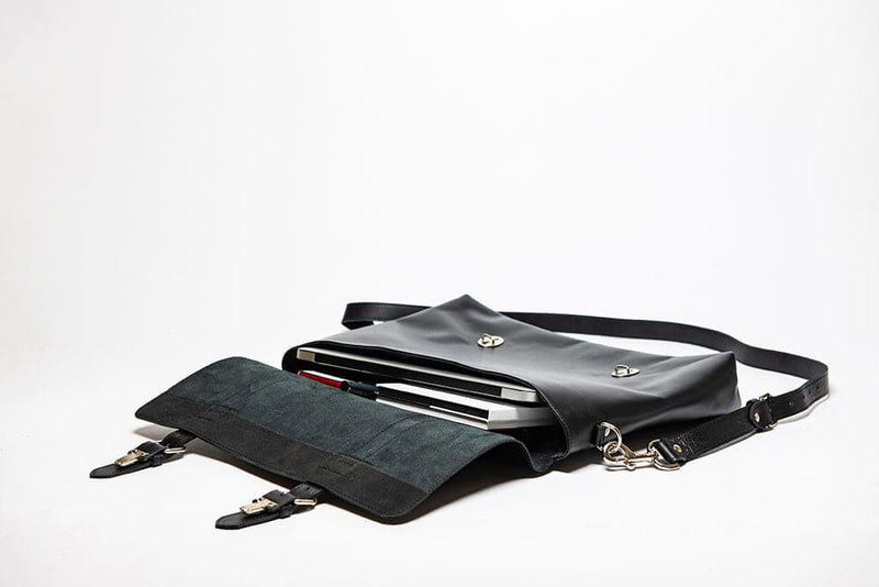 Urban Leather Messenger - Black Verified Leather